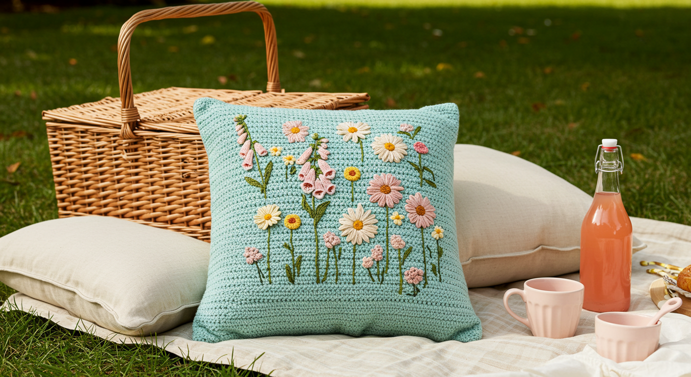 Chelsea flower show cushion cover