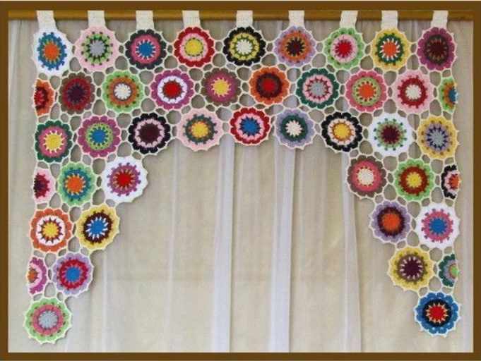 crochet flower curtain pattern